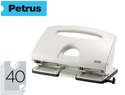 Taladro Petrus 505 40 hojas metálico color gris 4 agujeros